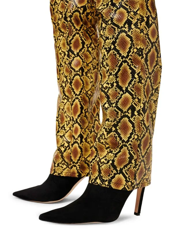 Good 90's icon faux snakeskin trousers GOOD AMERICAN Golden snake