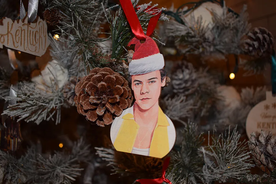 Harry Styles Christmas Wooden Ornament