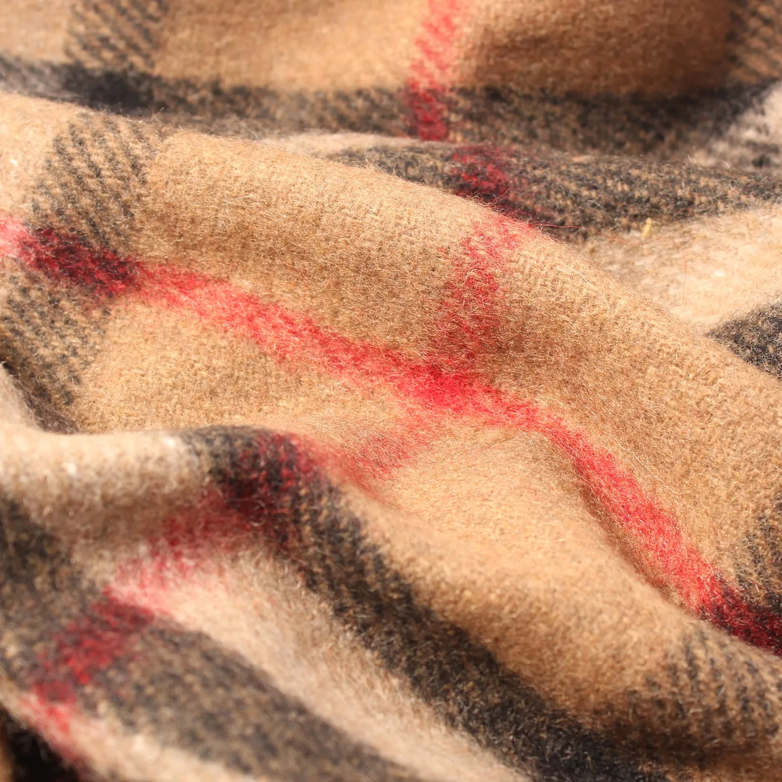 Highland Wool Blend Tartan Blanket Throw Thomson Camel