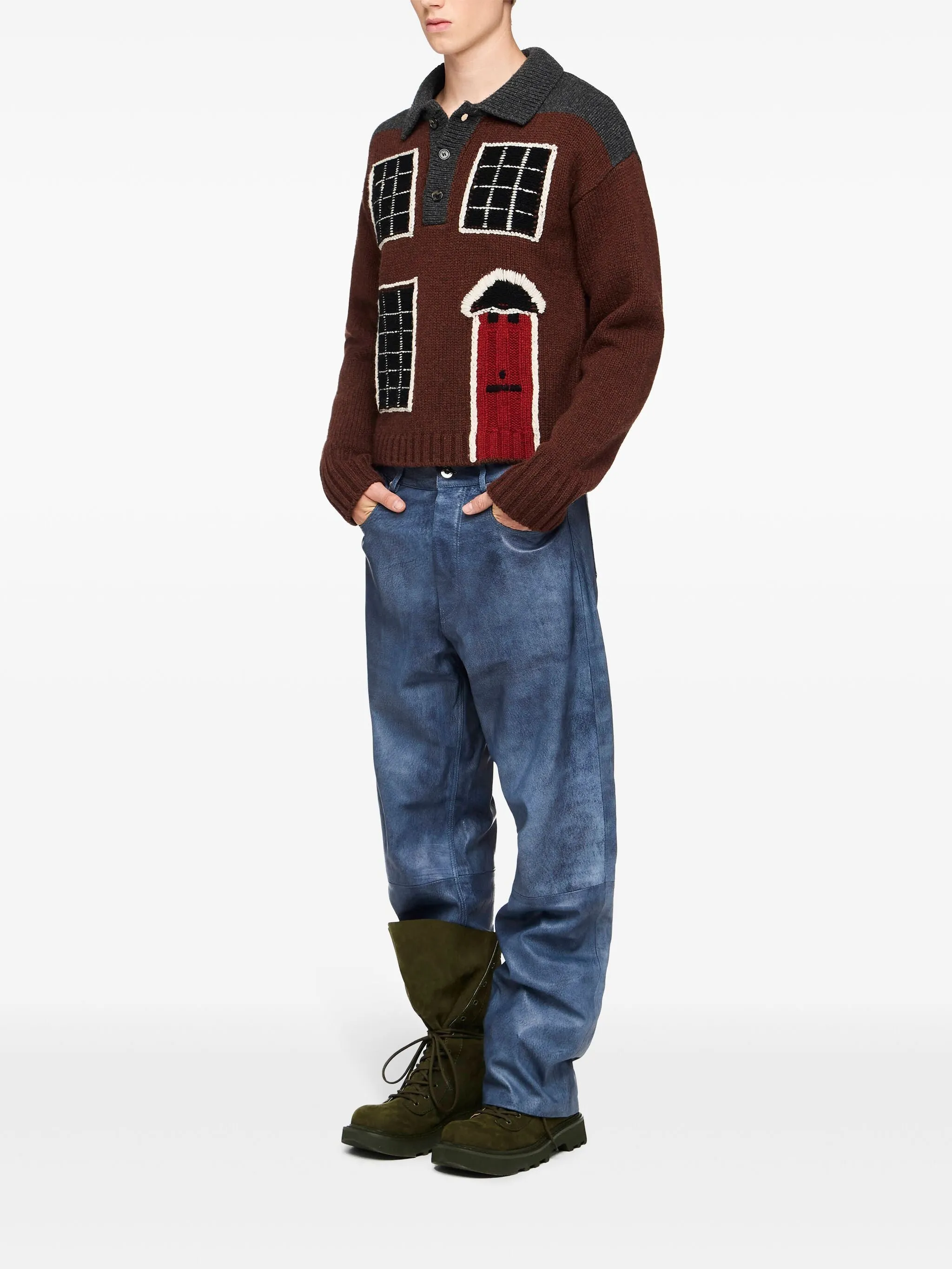 House Polo Jumper - Dark Brown