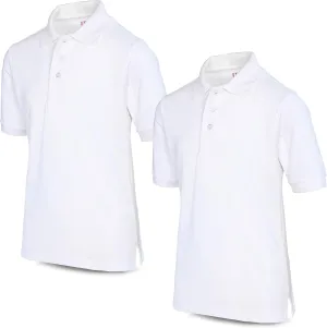 Ideal Uniform White Polo Shirt for Boys & Girls- Unisex Short Sleeve Performance Polo Shirt with Collar, School Uniform Shirt, White, Medium