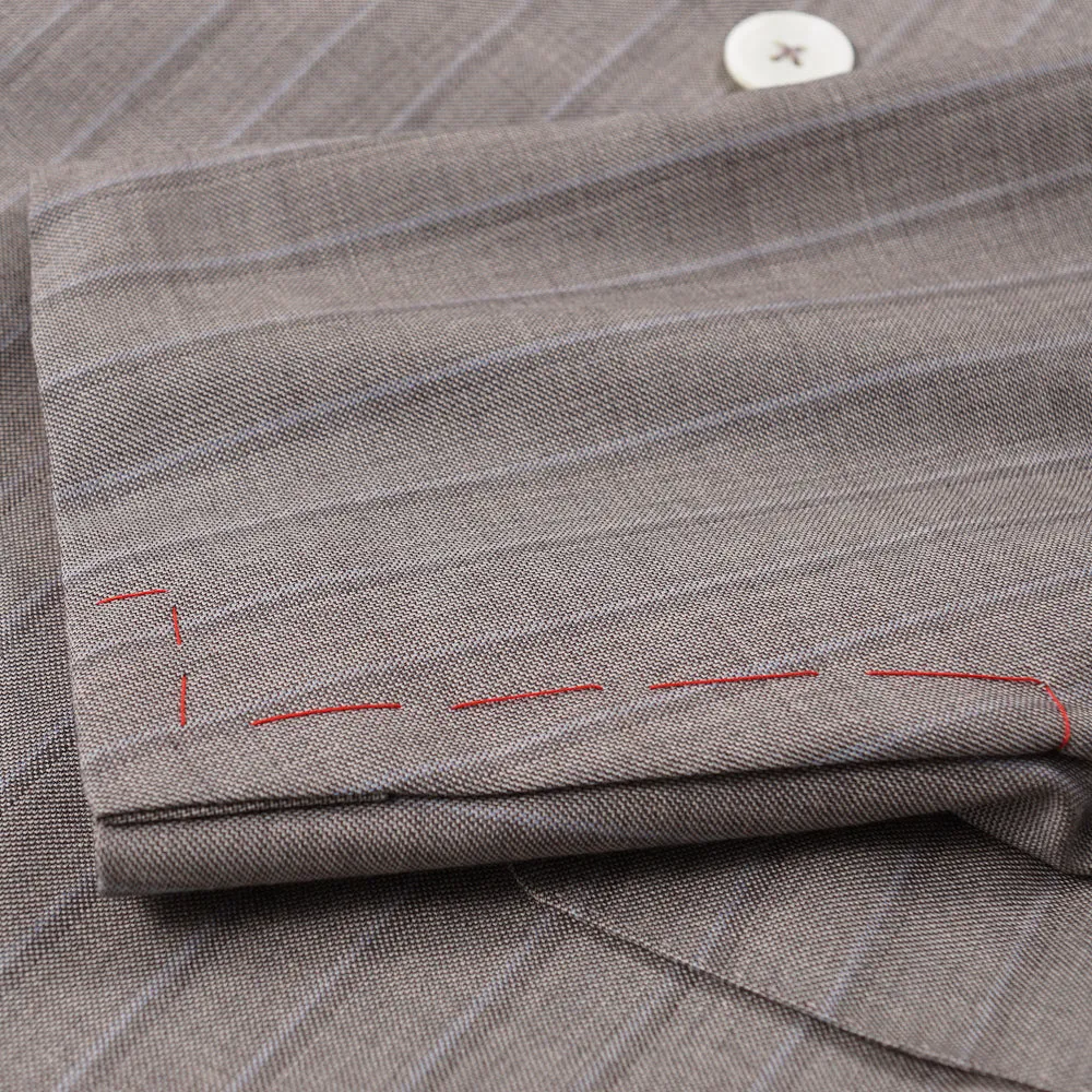 Isaia Dove Gray Stripe 140s Wool Suit