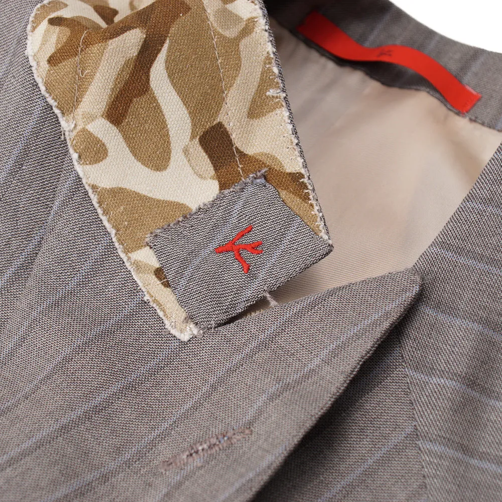 Isaia Dove Gray Stripe 140s Wool Suit