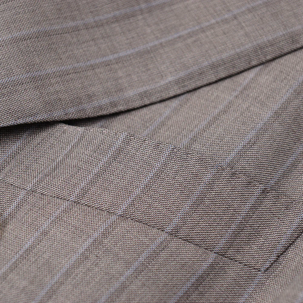 Isaia Dove Gray Stripe 140s Wool Suit