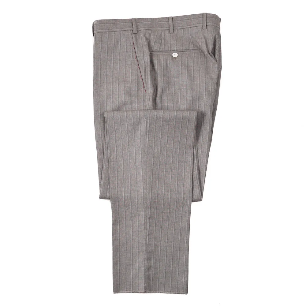 Isaia Dove Gray Stripe 140s Wool Suit