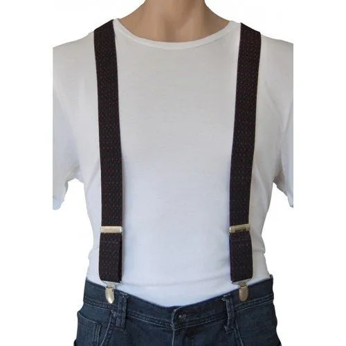 JEREMY - Mens Black & Maroon Fashion Braces