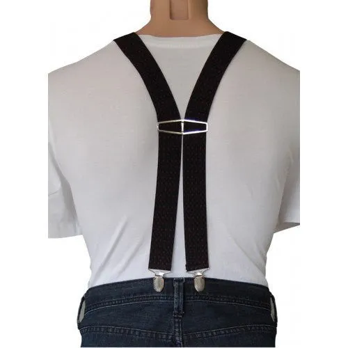 JEREMY - Mens Black & Maroon Fashion Braces