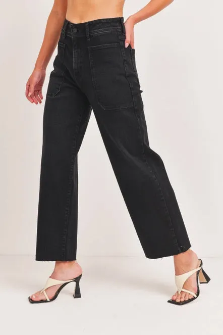 Just Black Denim Black Wide Leg Utility Jean