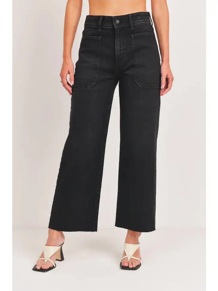 Just Black Denim Black Wide Leg Utility Jean