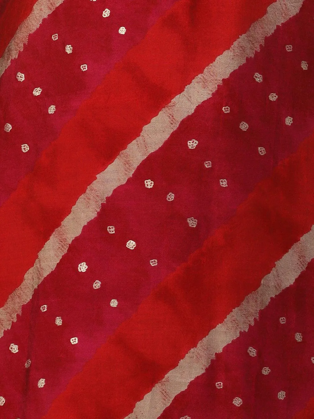 Lehriya & Foil Printed Mirror & Resham Embroidered Kurta With Pants - Red
