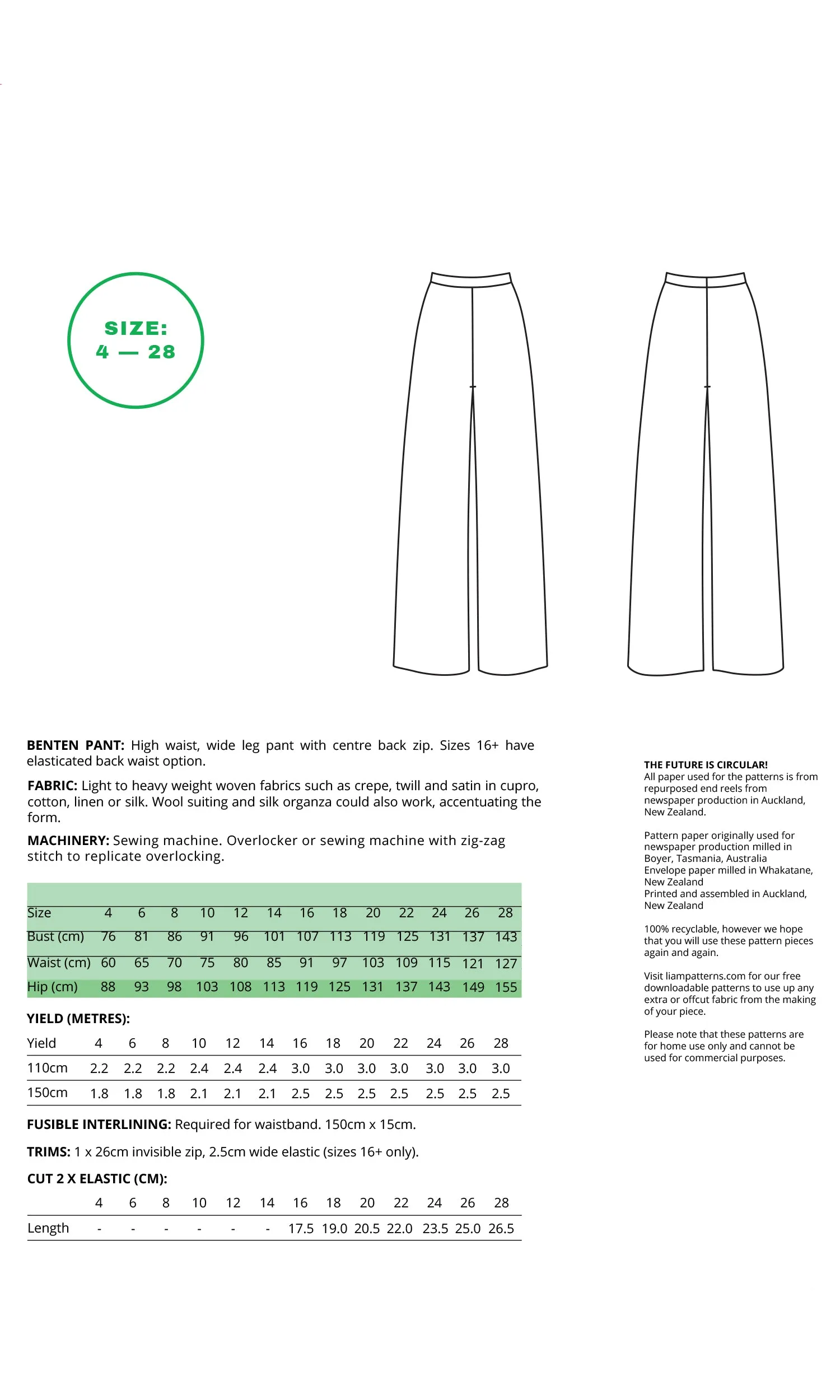 Liam by Ruby - Benten Pant Pattern