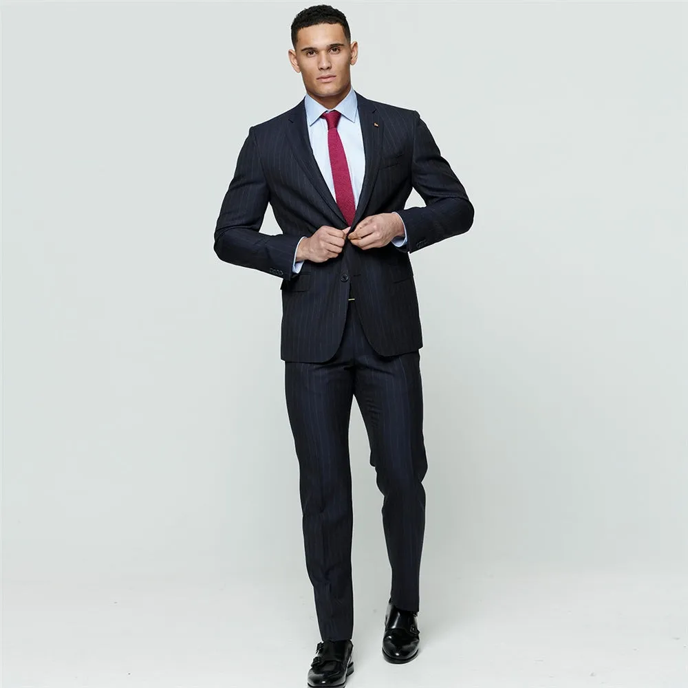 Magee - Liffey 2pc Stripe Suit, Navy