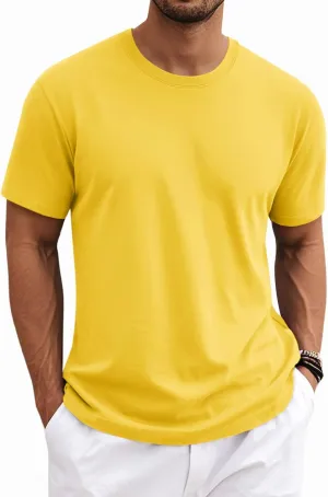 MAGNIVIT Men's Shirts Short Sleeve Cotton T-Shirt Crew Neck Light Tees Classic Basic Casual Tops Plain Soft Shirt