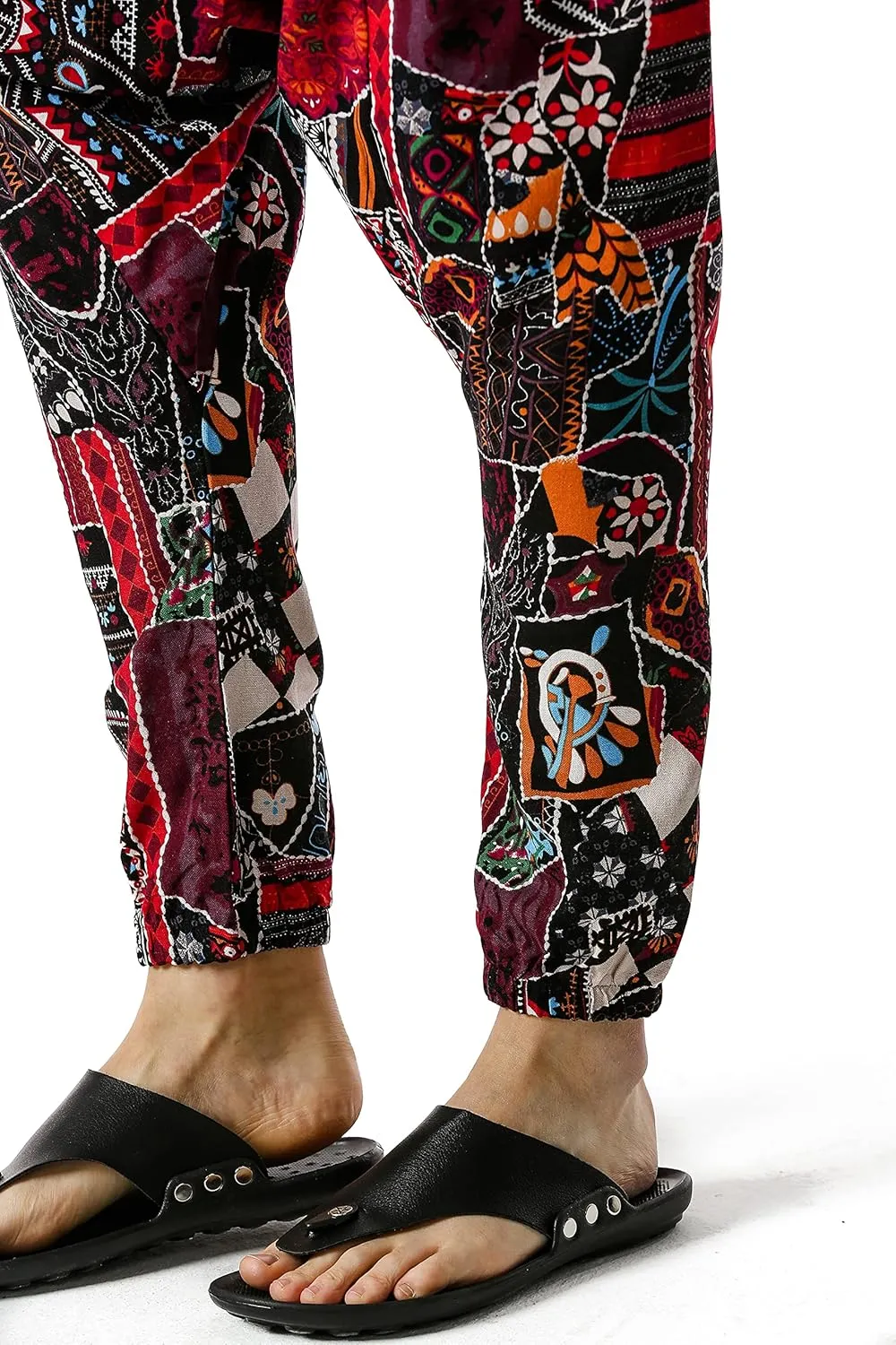 Men Women Cotton Baggy Hippie Yoga Harem Pants Funky Printed Plus Size Trousers