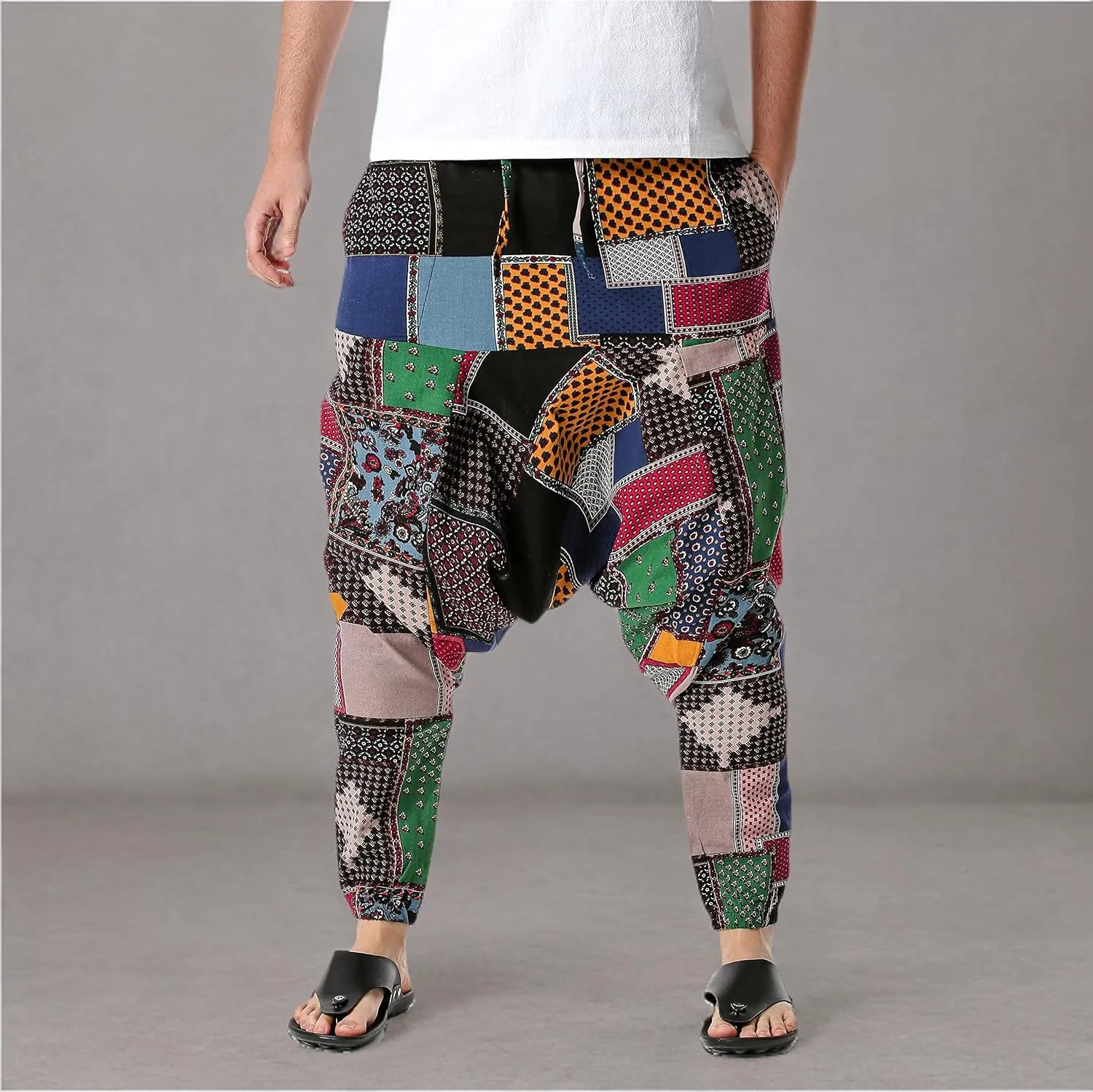 Men Women Cotton Baggy Hippie Yoga Harem Pants Funky Printed Plus Size Trousers