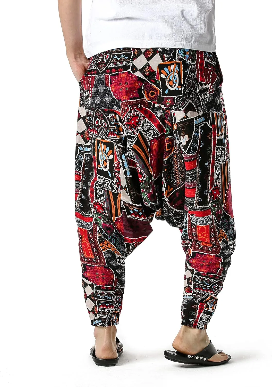 Men Women Cotton Baggy Hippie Yoga Harem Pants Funky Printed Plus Size Trousers