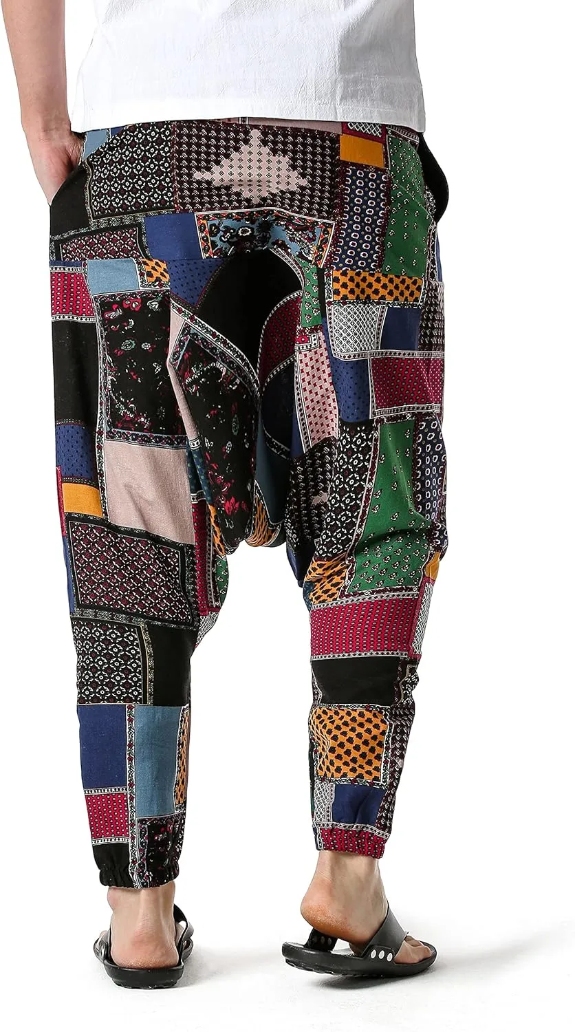Men Women Cotton Baggy Hippie Yoga Harem Pants Funky Printed Plus Size Trousers