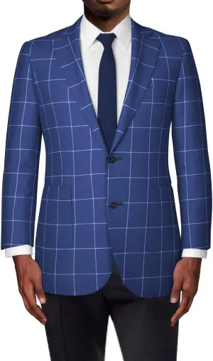 Mens Blazer Slim Fit Checkerd Plaid Jacket Sports Coats Two Button Plaid Suit Blazer for Men Business Wedding Prom