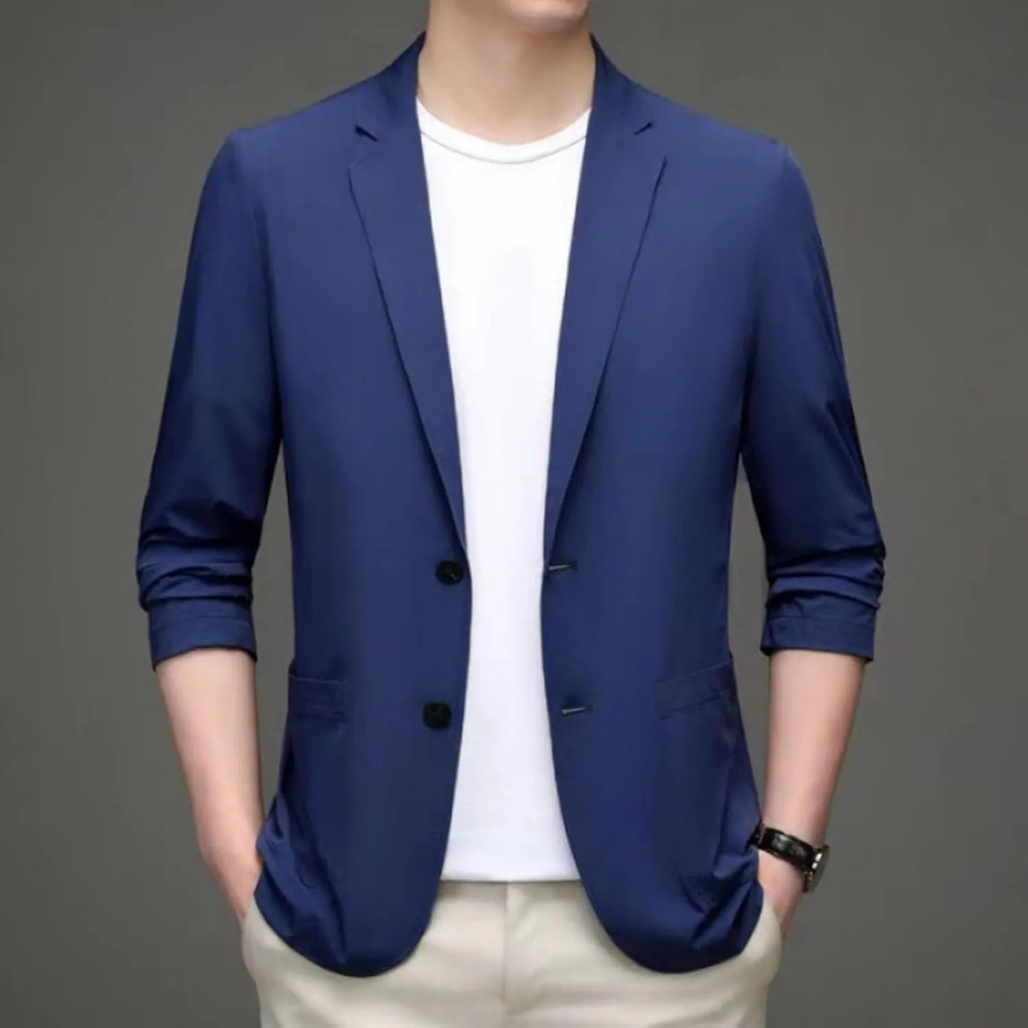 Men's Casual Blazer One Button Sport Coat Slim Fit Lightweight Suit Blazer Jacket