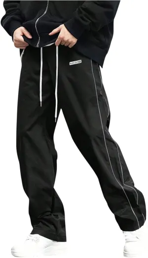 Men's Jogger Pants Fashion Side Striped Elastic Waist Drawstring Baggy Casual Athletic Sweatpant Running Trouser