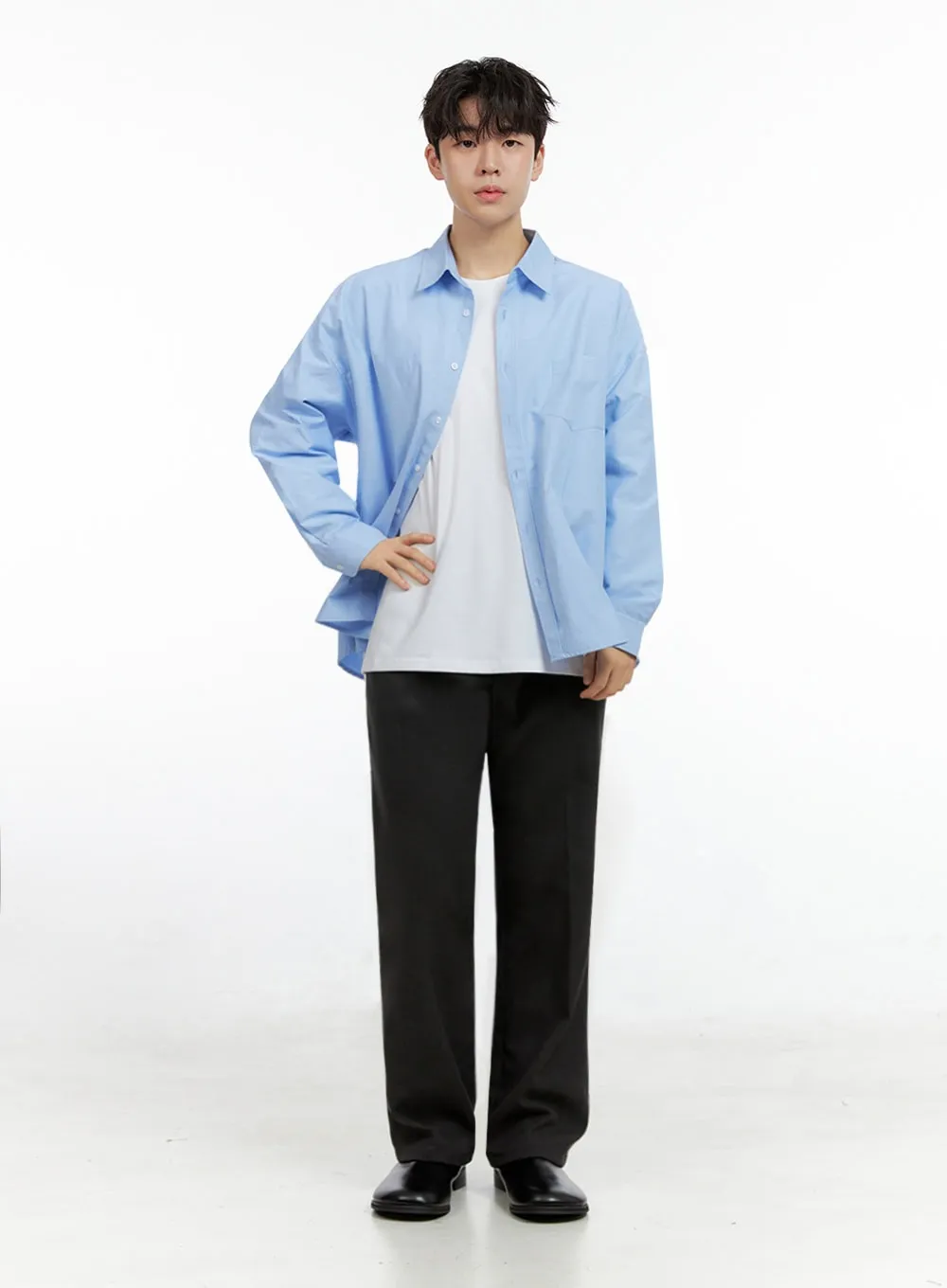 Men's Wool Blend Straight Leg Pants IN422