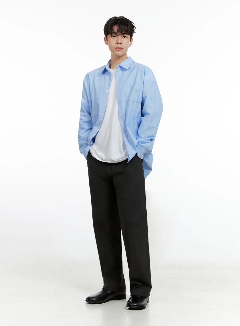 Men's Wool Blend Straight Leg Pants IN422