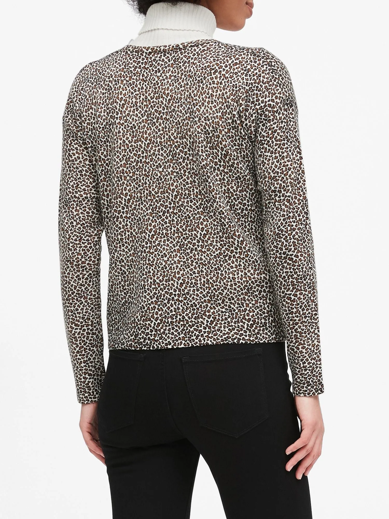 Merino Boxy Sweater in Leopard Print