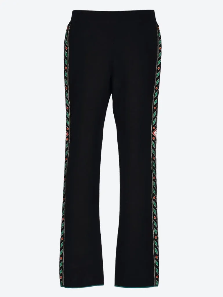 Merino wool embroidered laurel pants