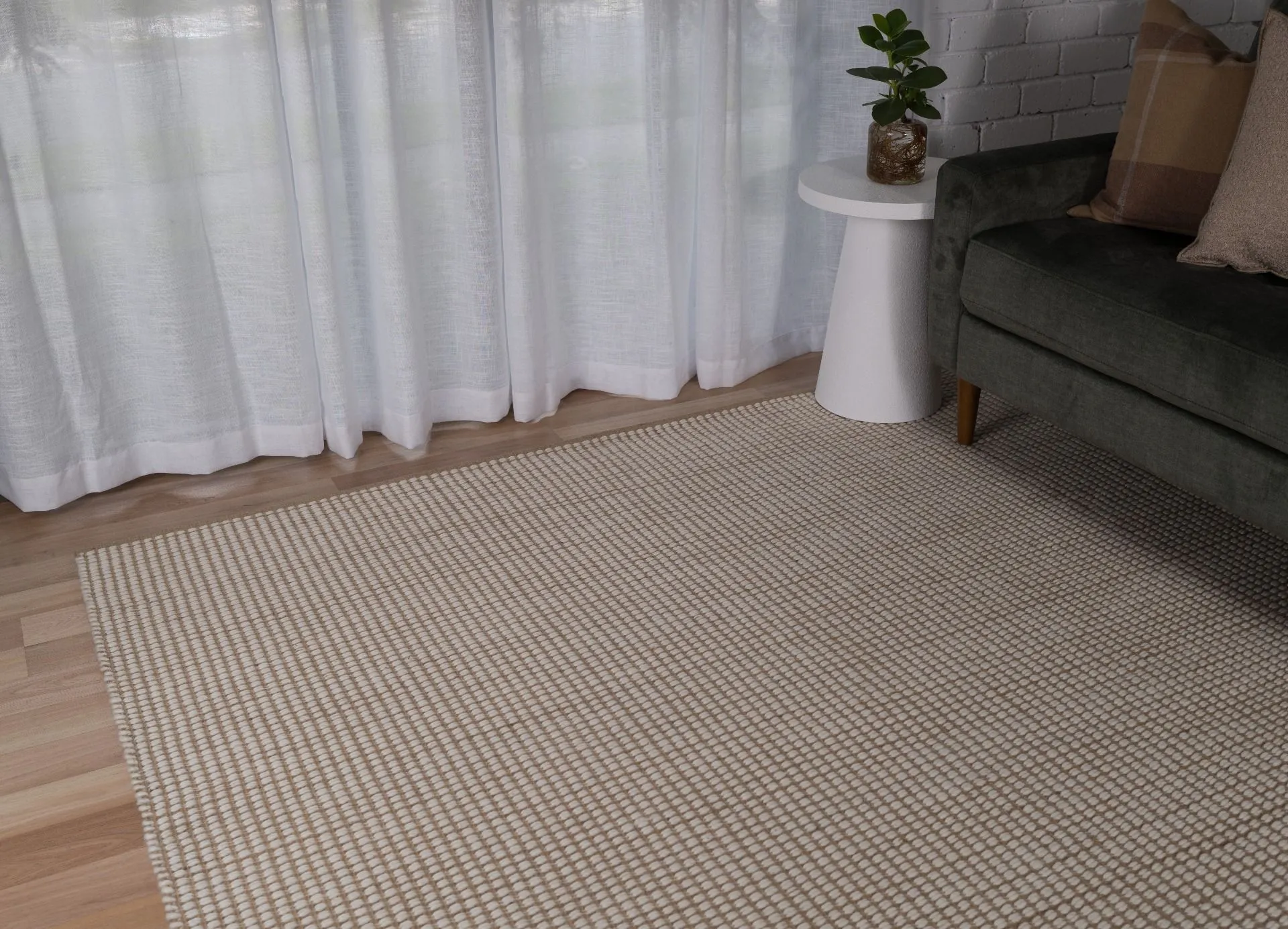 Mia Felted Wool & Jute Rug - Natural