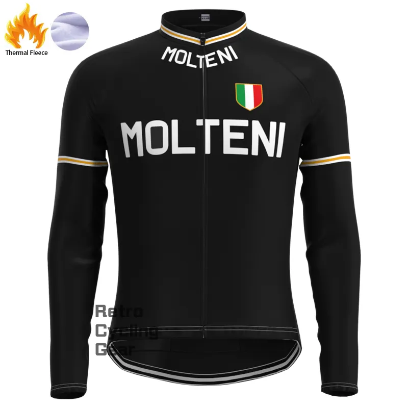 MOLTENI Black Fleece Retro Cycling Kits