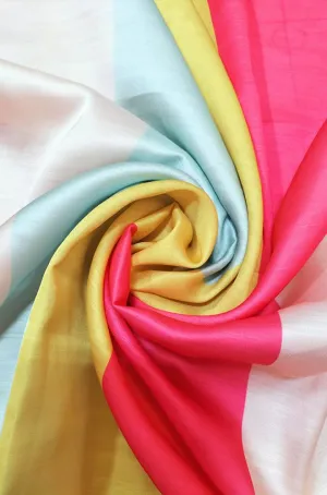 Multicolor Satin Silk Fabric (1 Mtr)