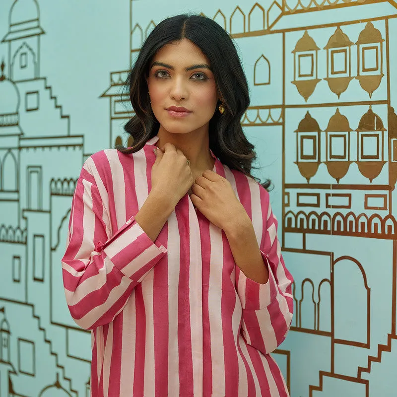 Muslin Kurta Set for Women | Pink