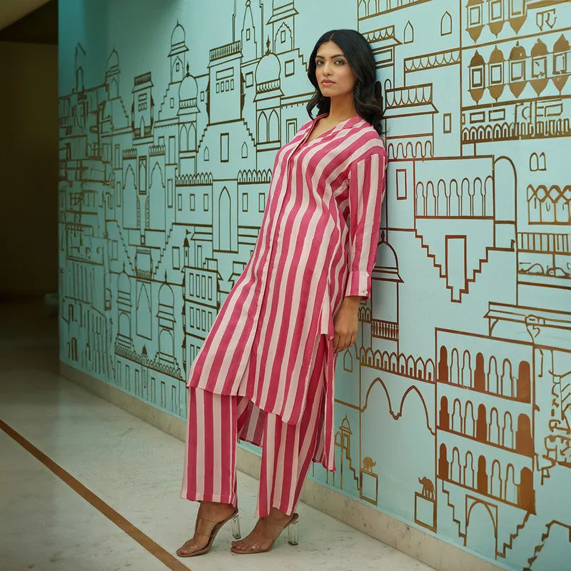 Muslin Kurta Set for Women | Pink