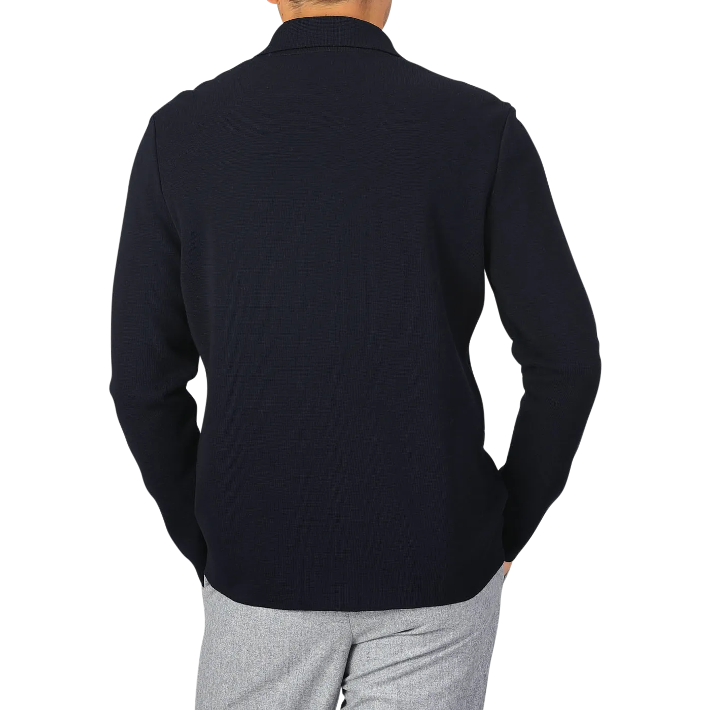 Navy Blue Wool Milano Knitted Overshirt