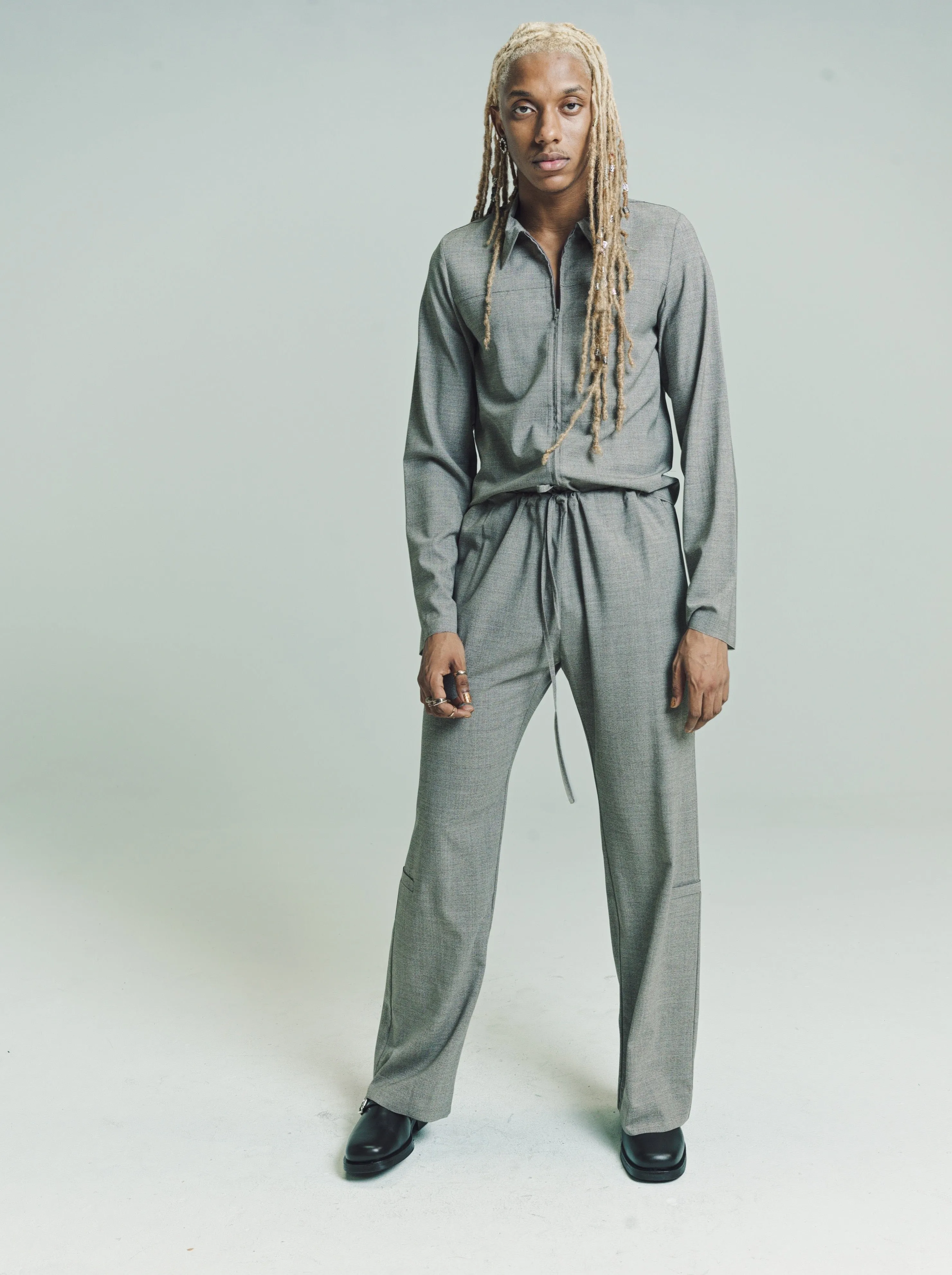 No. 198 Grey Melange Loro Piana Fine Wool Trousers