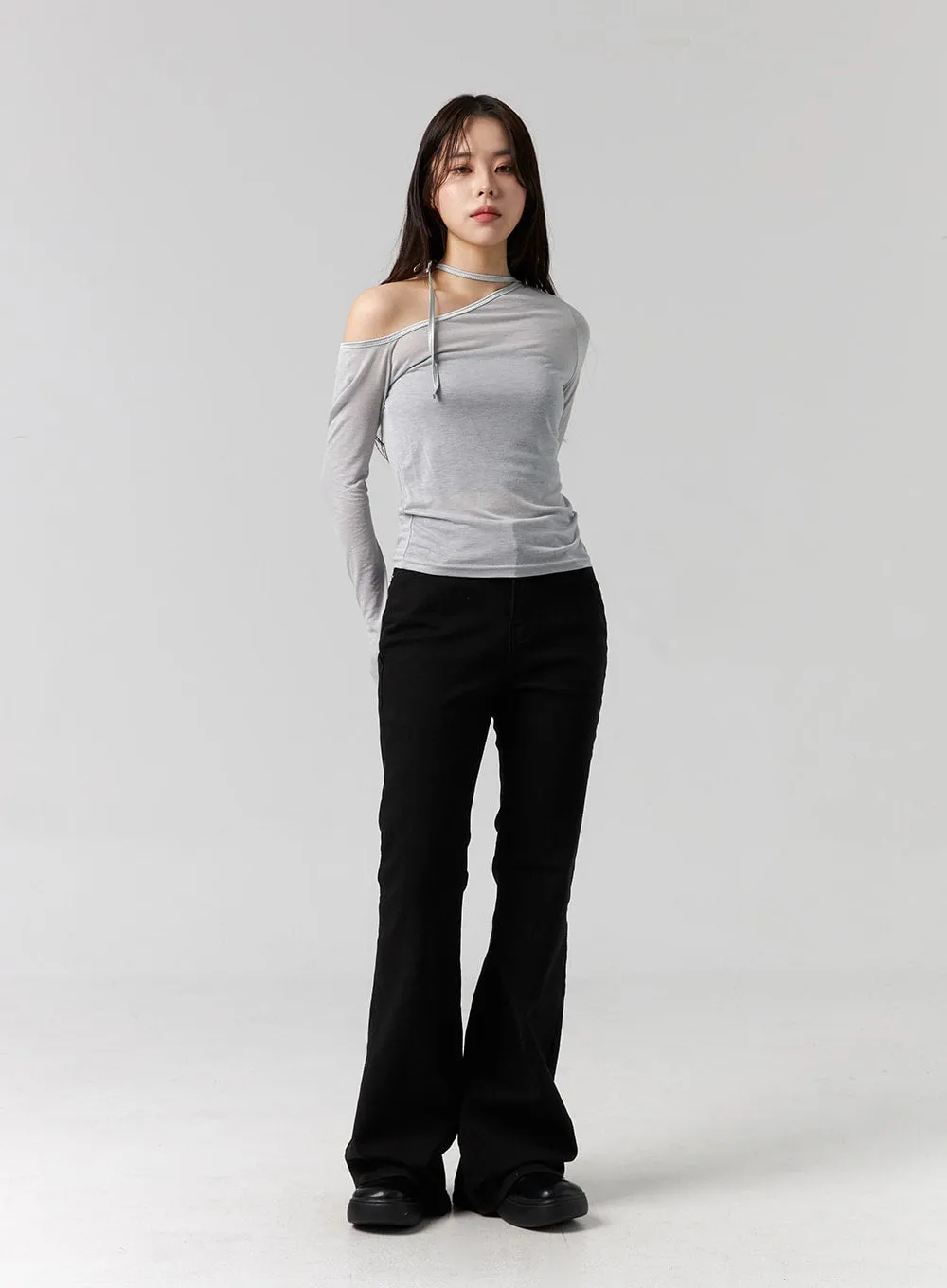 One Shoulder Long Sleeve Top CG317