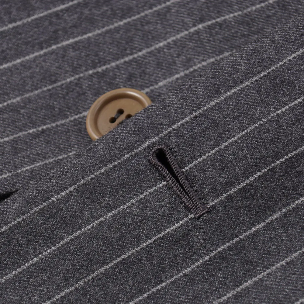 Orazio Luciano Gray Stripe Wool-Cashmere Suit