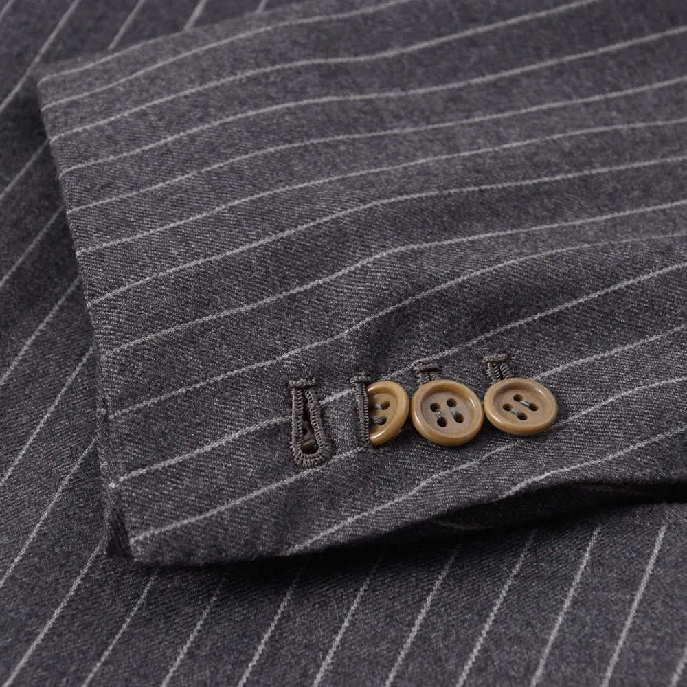 Orazio Luciano Gray Stripe Wool-Cashmere Suit