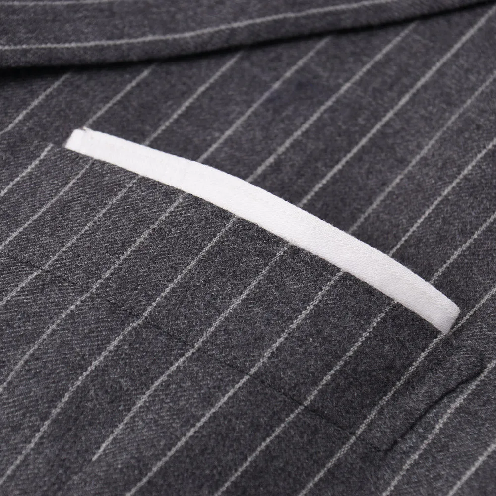 Orazio Luciano Gray Stripe Wool-Cashmere Suit