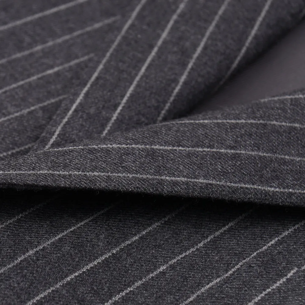 Orazio Luciano Gray Stripe Wool-Cashmere Suit
