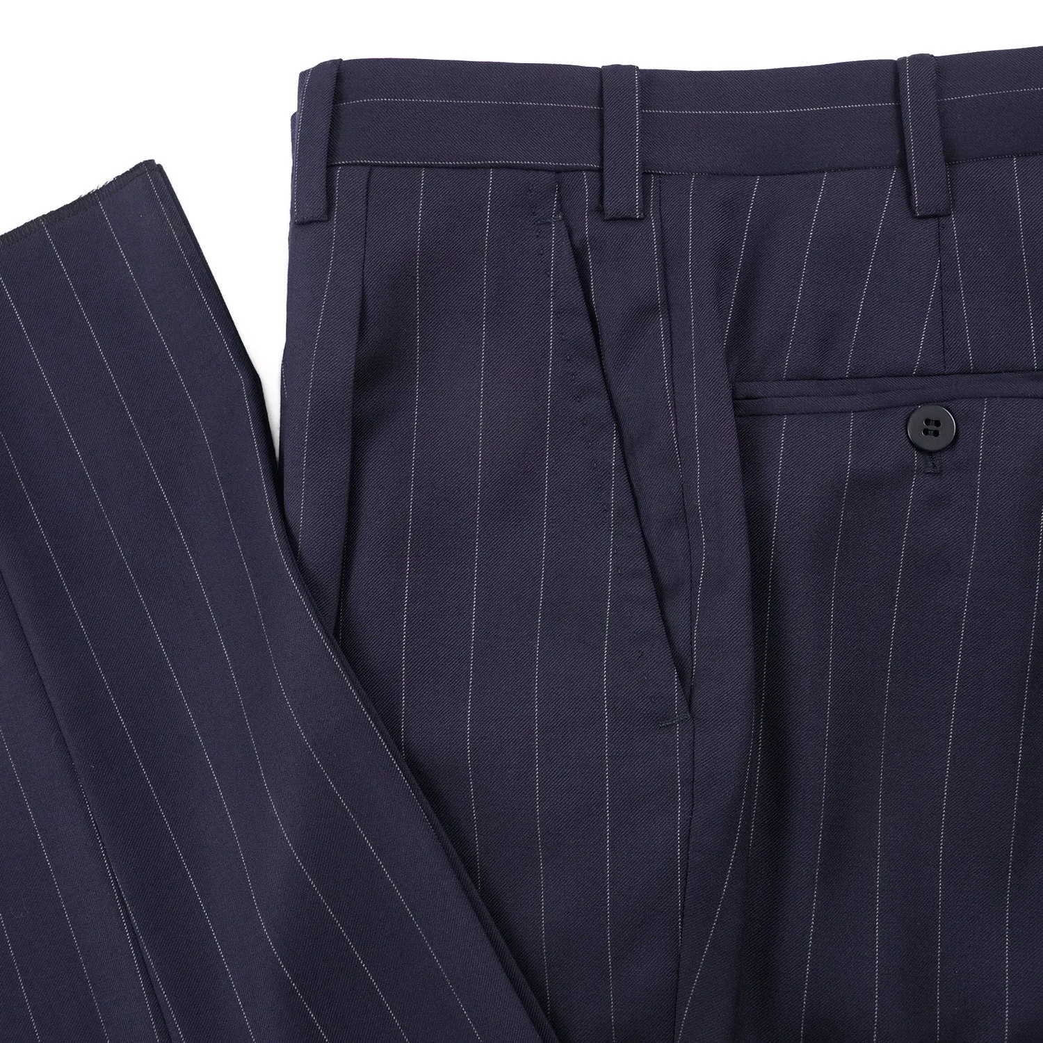 Orazio Luciano Navy Stripe Wool Suit
