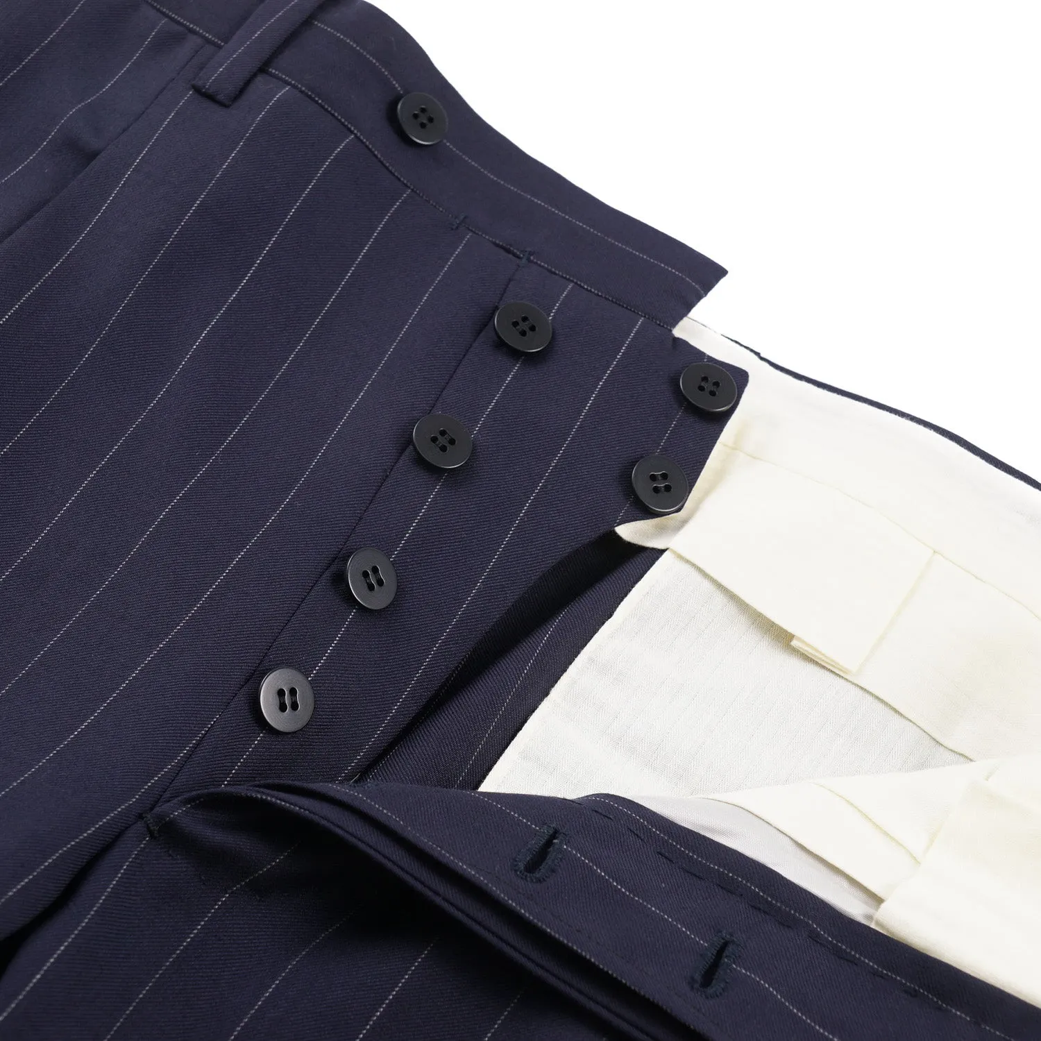 Orazio Luciano Navy Stripe Wool Suit