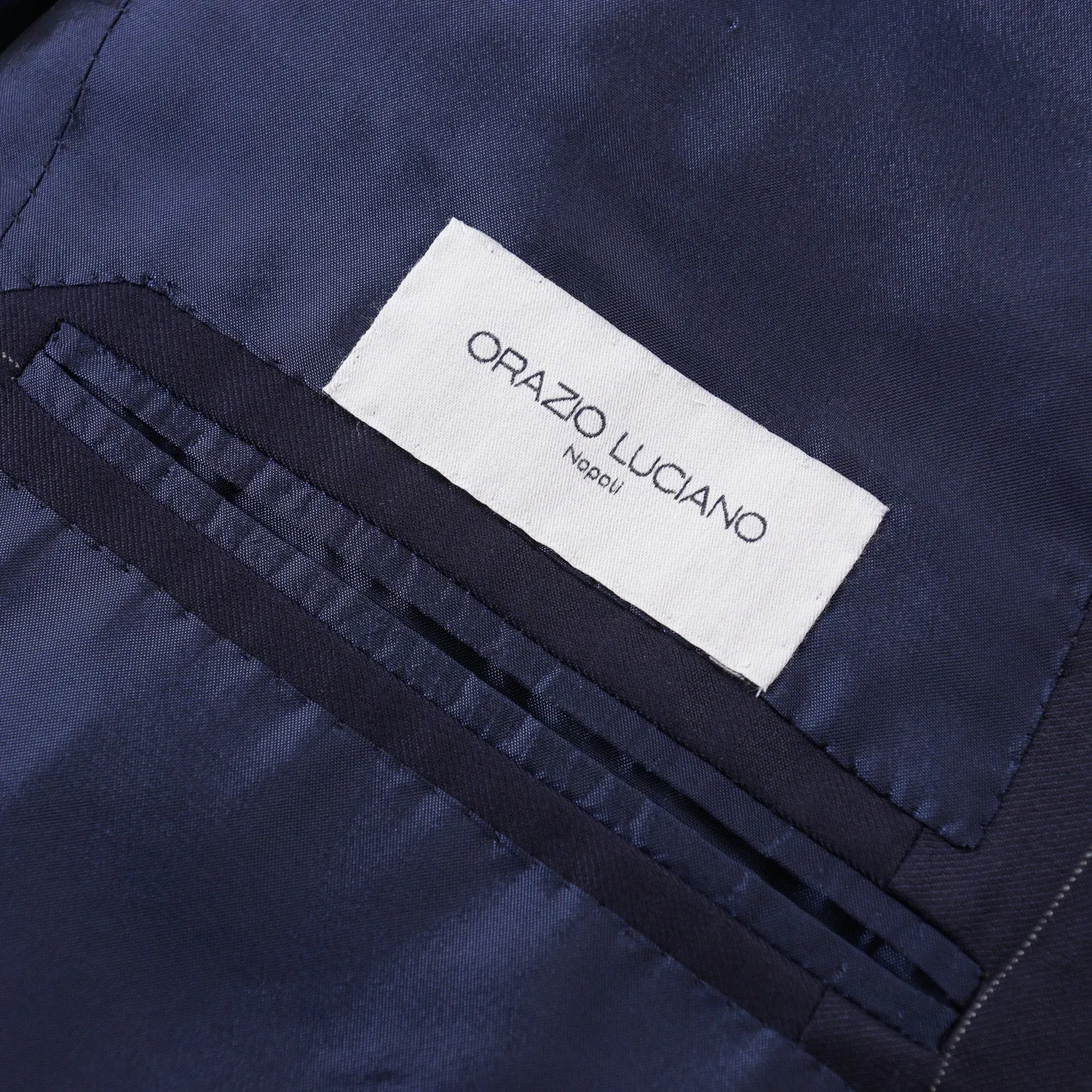 Orazio Luciano Navy Stripe Wool Suit
