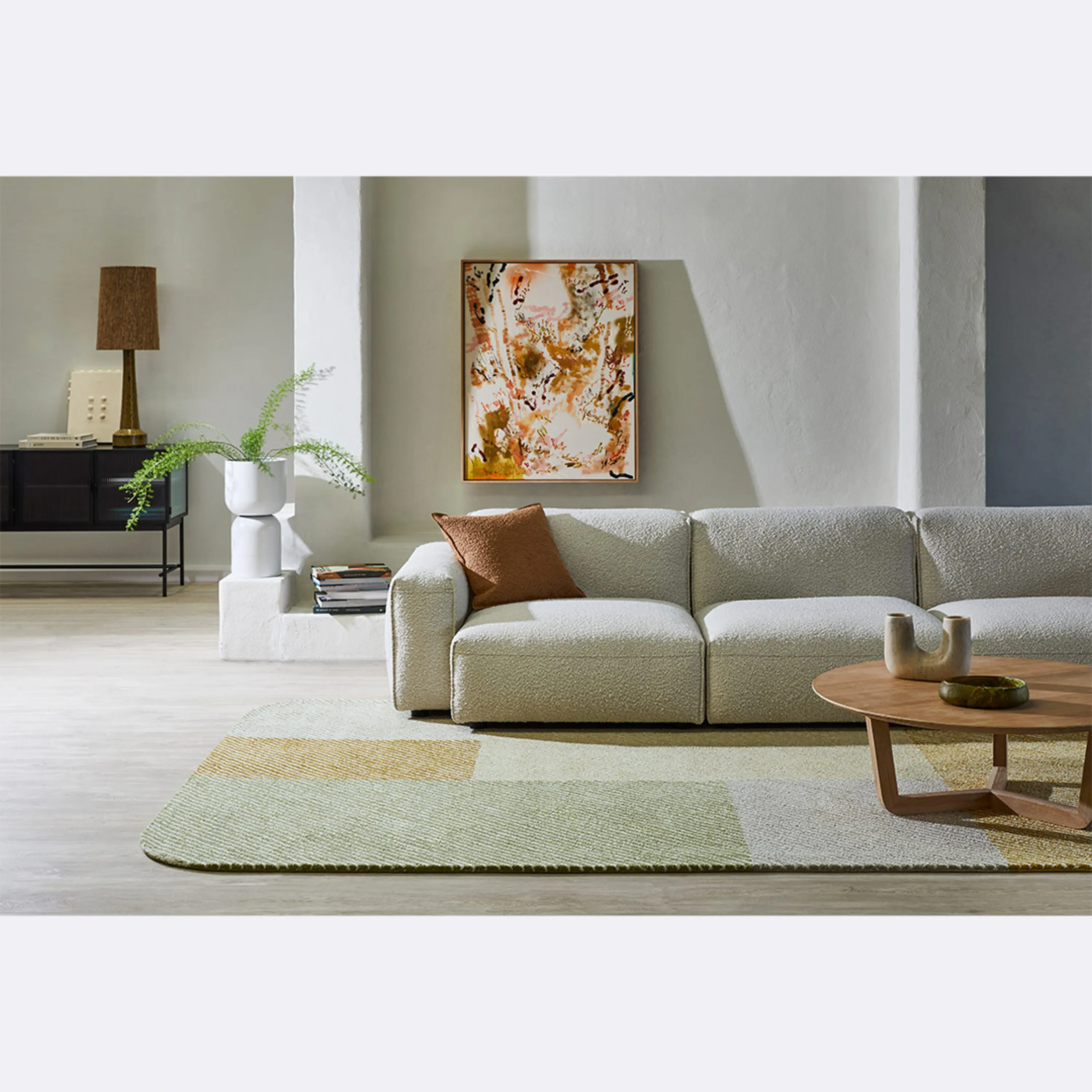 Pinstripe Rug - Citrus 200cm x 290cm