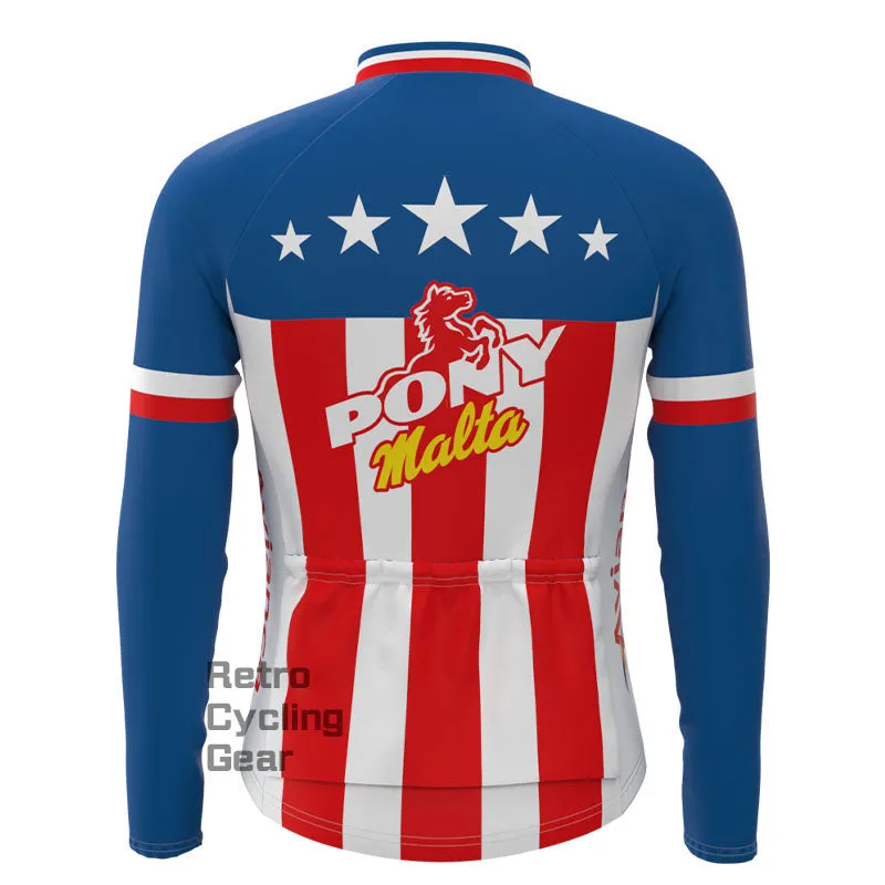 Pony Blue Fleece Retro Cycling Kits