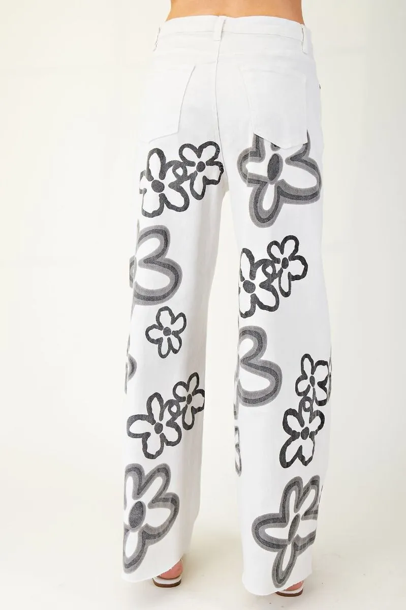 Printed Wide Leg Pants