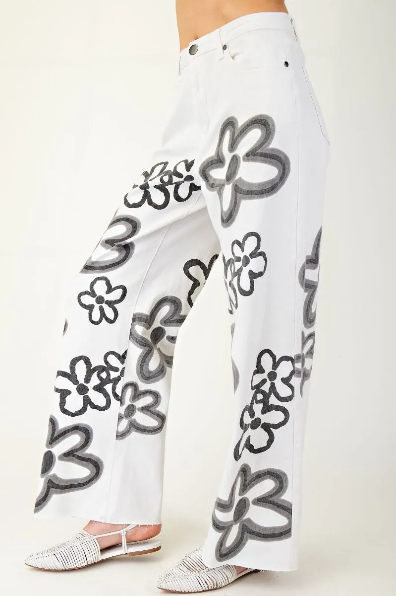 Printed Wide Leg Pants