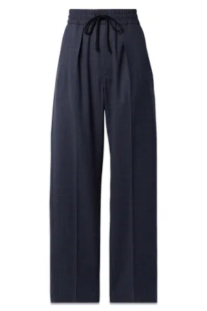 Priska Pleated Prince of Wales Checked Wool-blend Pants