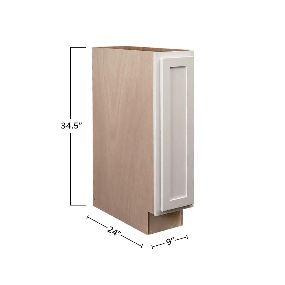 Pure White 9" Full Height Door Base Cabinet