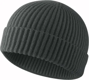 ROYBENS Swag Wool Knit Cuff Short Fisherman Beanie for Men Women, Winter Warm Hats